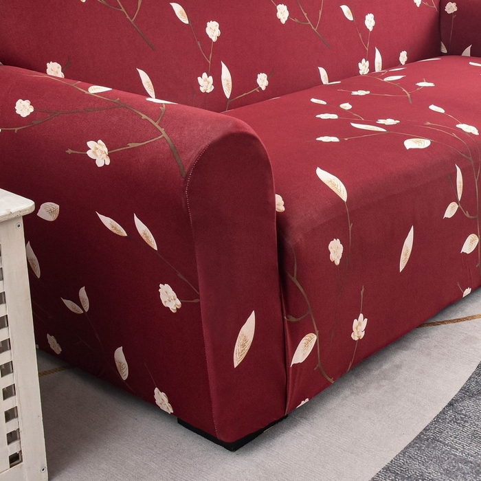 91家纺网 家纺一手货源 找家纺 兴妮雅家纺 2024新款三人位沙发套 一支独秀(红)