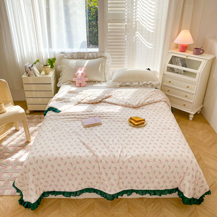 91家纺网 家纺一手货源 找家纺 千朵 2024新款针织棉夏被 夏朵