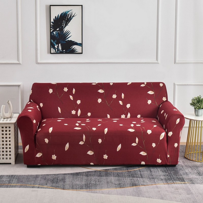 91家纺网 家纺一手货源 找家纺 兴妮雅家纺 2024新款三人位沙发套 一支独秀(红)