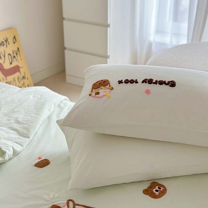 91家纺网 家纺一手货源 找家纺 柚子 2024新款全棉水洗新疆棉夏被四件套 珍珠奶茶