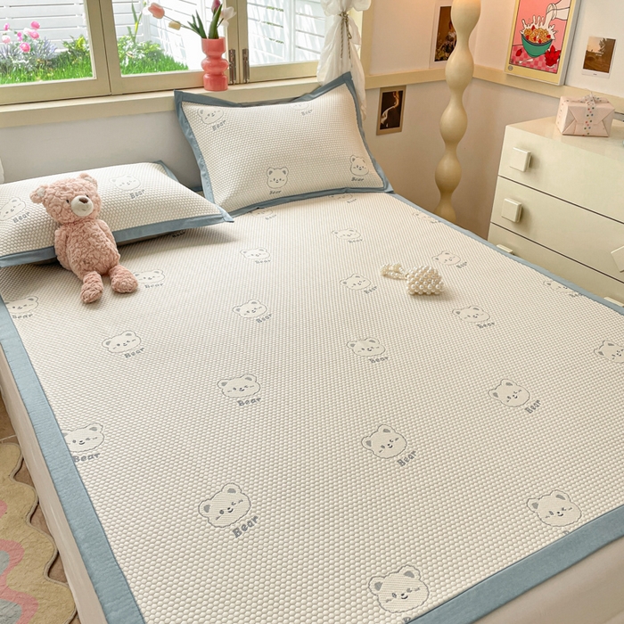 91家纺网 家纺一手货源 找家纺 （总）慕澄 2024新款A类PE提花凉感豆豆复合款凉席