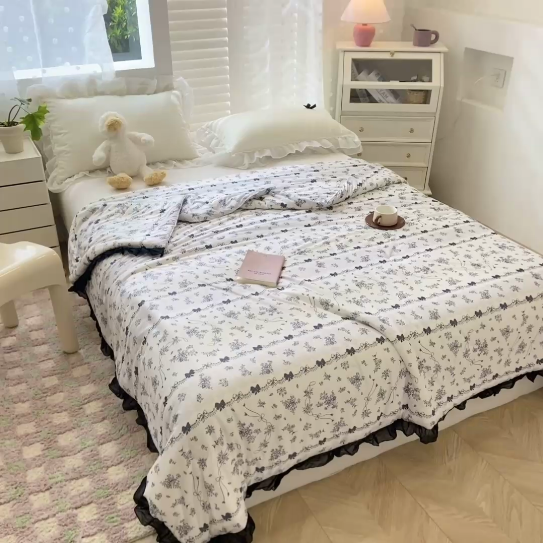 91家纺网 家纺一手货源 找家纺 千朵 2024新款针织棉夏被 小时光