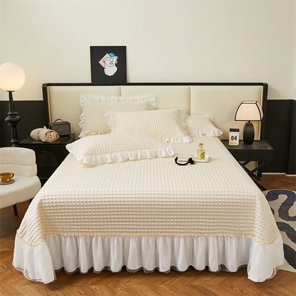 91家纺网 家纺一手货源 找家纺 （总）情恒家纺 2025新款凉感丝豆豆席床盖款三件套