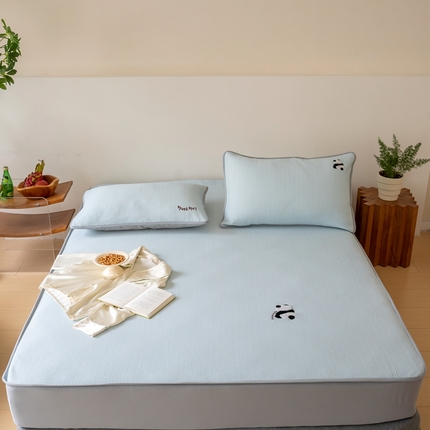 FORTWO家纺原创设计（FOR TWO家纺） 2024新款绣花凉席系列 熊猫-蓝
