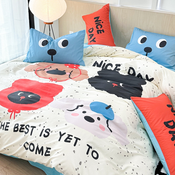 91家纺网 家纺一手货源 找家纺 千朵 2024新款13372全棉大版四件套 四小子