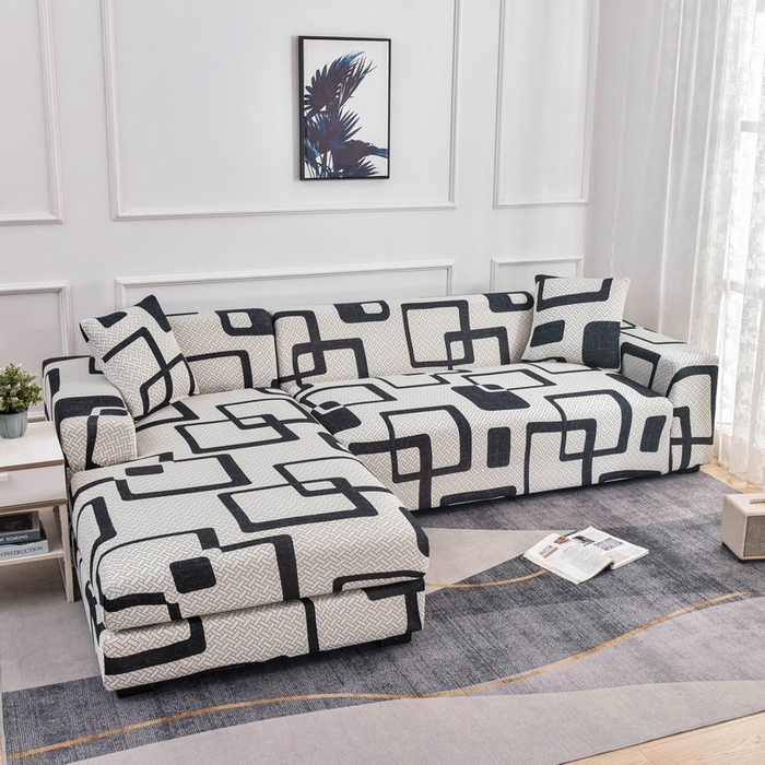 91家纺网 家纺一手货源 找家纺 兴妮雅家纺 2024新款雅芝华士贵妃沙发套 格纹方块