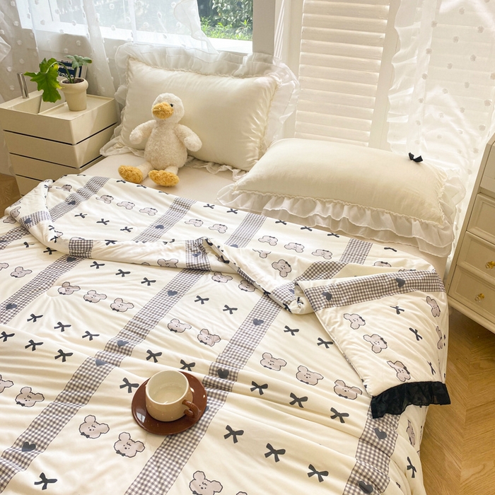 91家纺网 家纺一手货源 找家纺 千朵 2024新款针织棉夏被 洛克