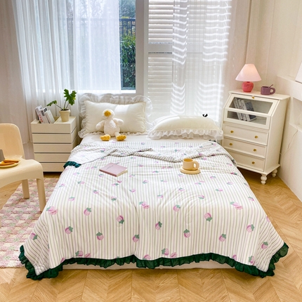 91家纺网 家纺一手货源 找家纺 千朵 2024新款针织棉夏被 甜草莓