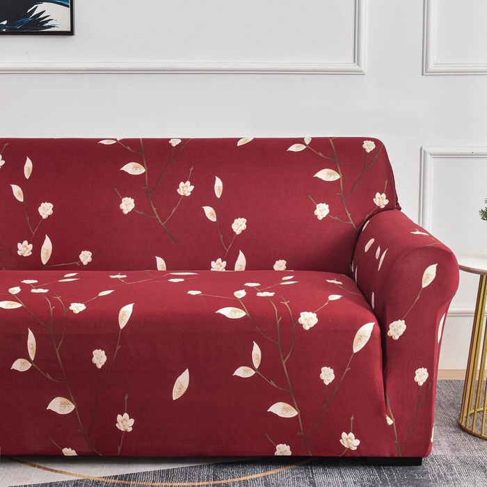 91家纺网 家纺一手货源 找家纺 兴妮雅家纺 2024新款三人位沙发套 一支独秀(红)