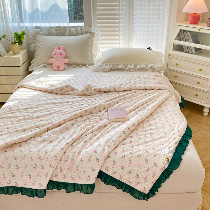 91家纺网 家纺一手货源 找家纺 千朵 2024新款针织棉夏被 夏朵