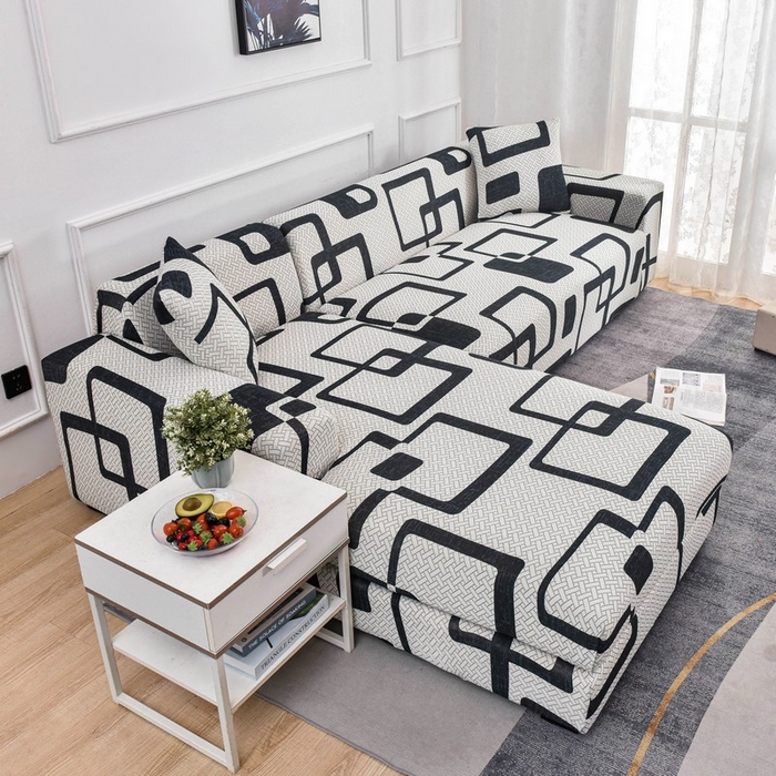 91家纺网 家纺一手货源 找家纺 兴妮雅家纺 2024新款雅芝华士贵妃沙发套 格纹方块