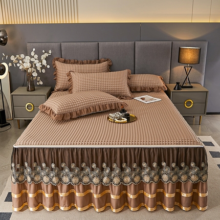 91家纺网 家纺一手货源 找家纺 （总）情恒家纺 2025新款可拆卸凉豆豆床裙款凉席