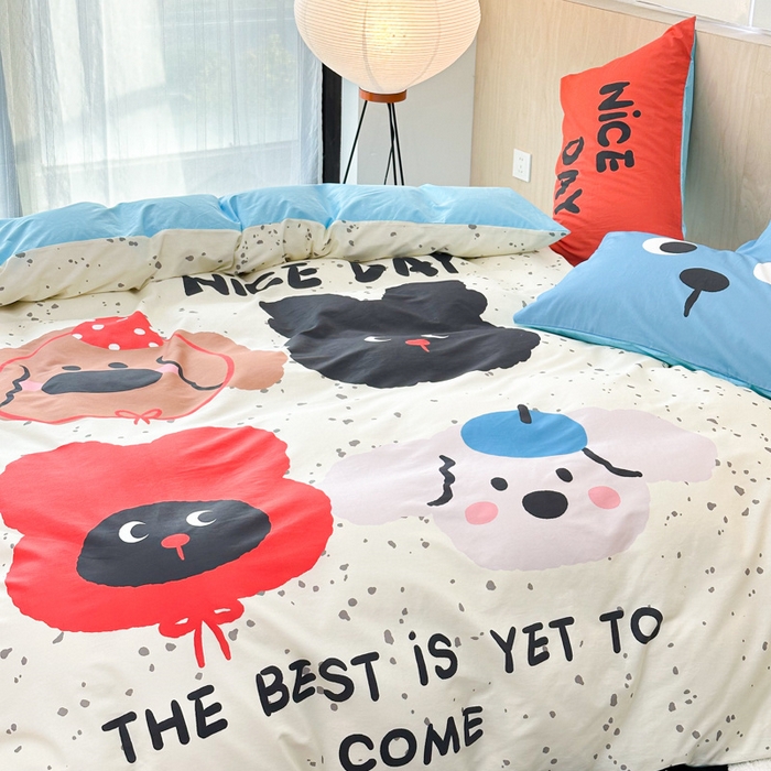 91家纺网 家纺一手货源 找家纺 千朵 2024新款13372全棉大版四件套 四小子