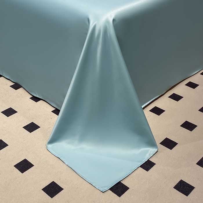 91家纺网 家纺一手货源 找家纺 澳梵 2024新款水洗真丝刺绣四件套 米兰生活-柔情蓝