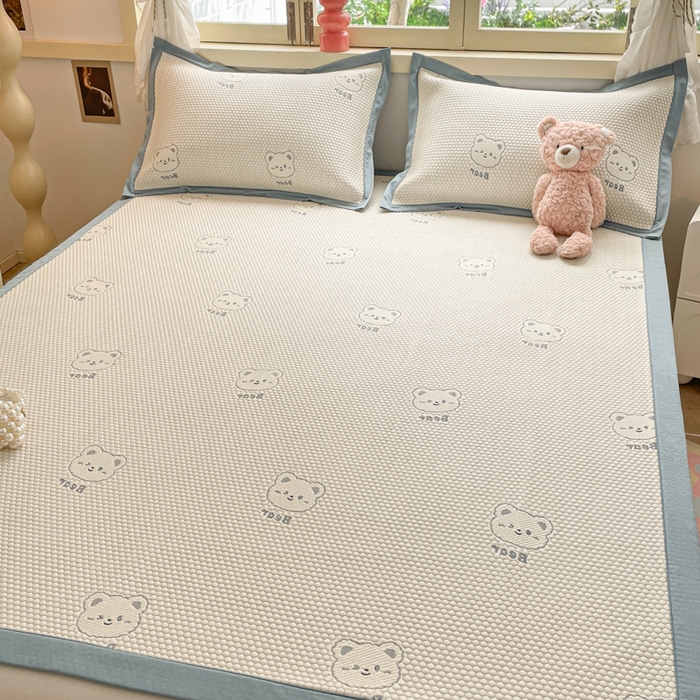 91家纺网 家纺一手货源 找家纺 （总）慕澄 2024新款A类PE提花凉感豆豆复合款凉席