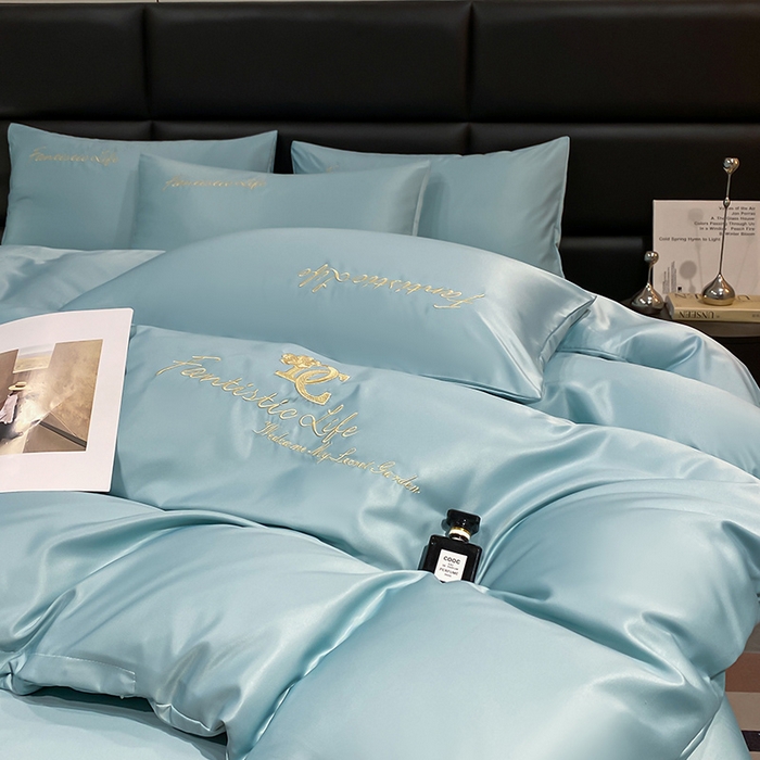 91家纺网 家纺一手货源 找家纺 （总）澳梵 2024新款水洗真丝刺绣四件套