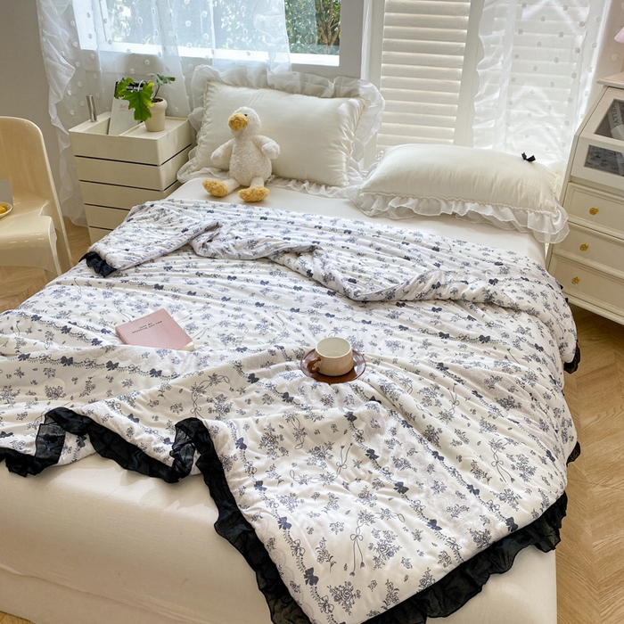 91家纺网 家纺一手货源 找家纺 千朵 2024新款针织棉夏被 小时光