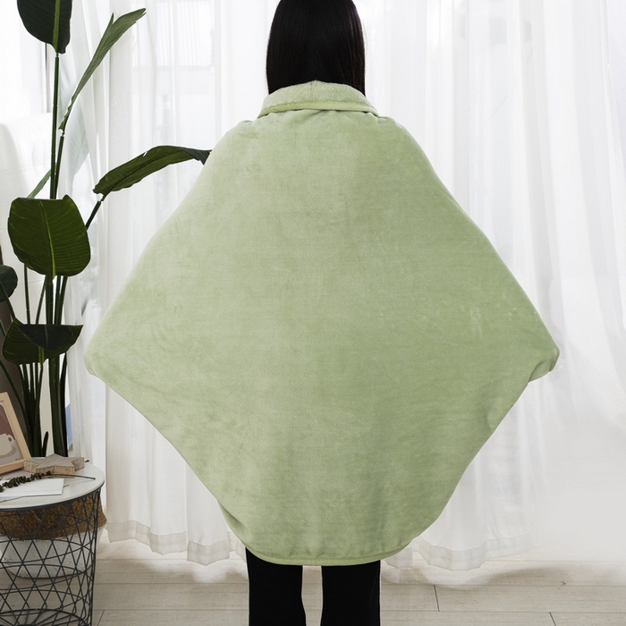 91家纺网 家纺一手货源 找家纺 恋尚羽 2025秋冬爆款印花披肩毯盖毯果绿