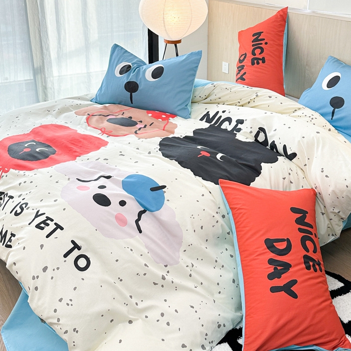 91家纺网 家纺一手货源 找家纺 千朵 2024新款13372全棉大版四件套 四小子