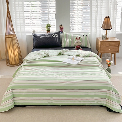 91家纺网 家纺一手货源 找家纺 艺菲阁家纺 2024新款多巴胺水洗云朵棉大眼睛夏被空调被夏凉被 抹茶卷