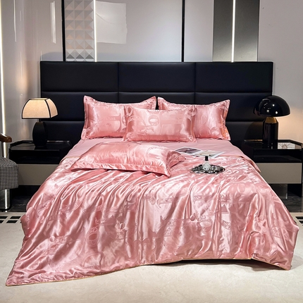 91家纺网 家纺一手货源 找家纺 （总）七夜居 2025新款夏凉被空调被贡缎提花水洗真丝夏被四件套