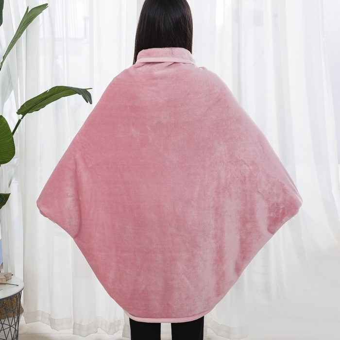 91家纺网 家纺一手货源 找家纺 恋尚羽 2025秋冬爆款印花披肩毯盖毯豆沙