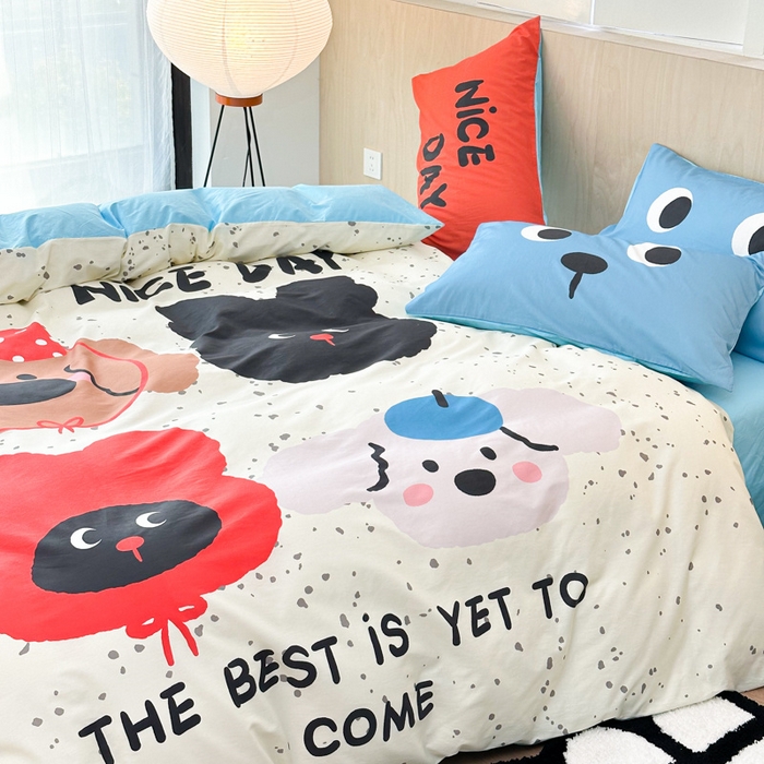 91家纺网 家纺一手货源 找家纺 千朵 2024新款13372全棉大版四件套 四小子