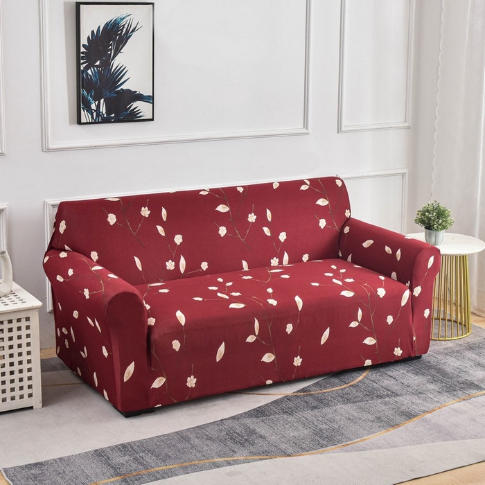 91家纺网 家纺一手货源 找家纺 兴妮雅家纺 2024新款三人位沙发套 一支独秀(红)