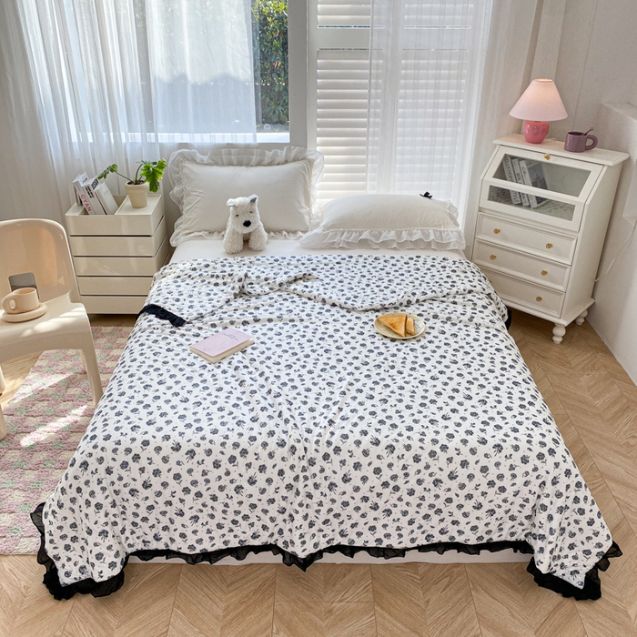 91家纺网 家纺一手货源 找家纺 千朵 2024新款针织棉夏被 沐颜