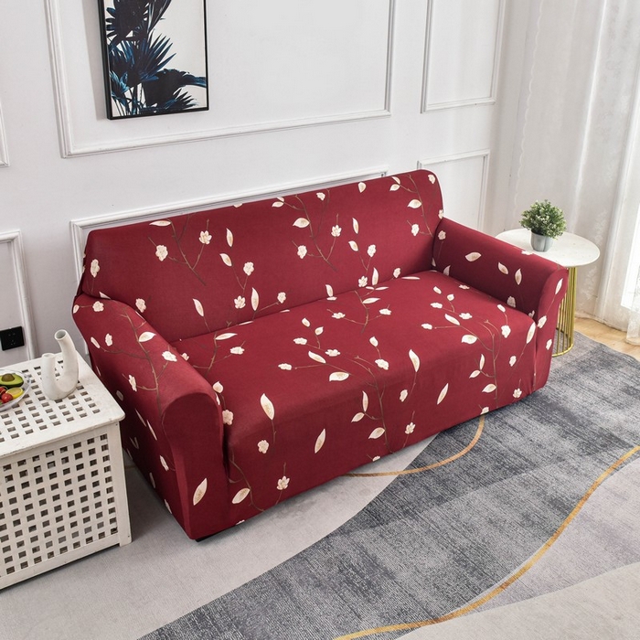 91家纺网 家纺一手货源 找家纺 兴妮雅家纺 2024新款三人位沙发套 一支独秀(红)