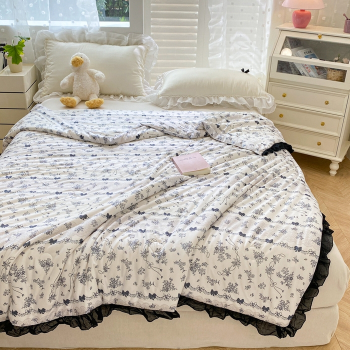 91家纺网 家纺一手货源 找家纺 千朵 2024新款针织棉夏被 小时光