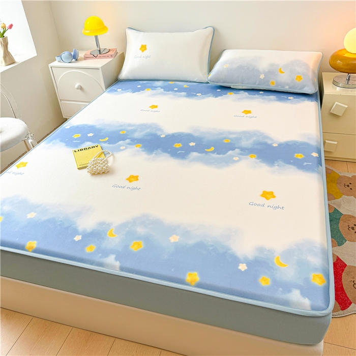 91家纺网 家纺一手货源 找家纺 喜居 2024新款碳光冰丝席床笠款 星河