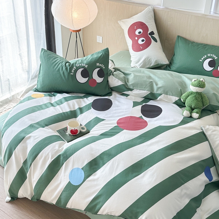 91家纺网 家纺一手货源 找家纺 千朵 2024新款13372全棉大版四件套 大眼睛