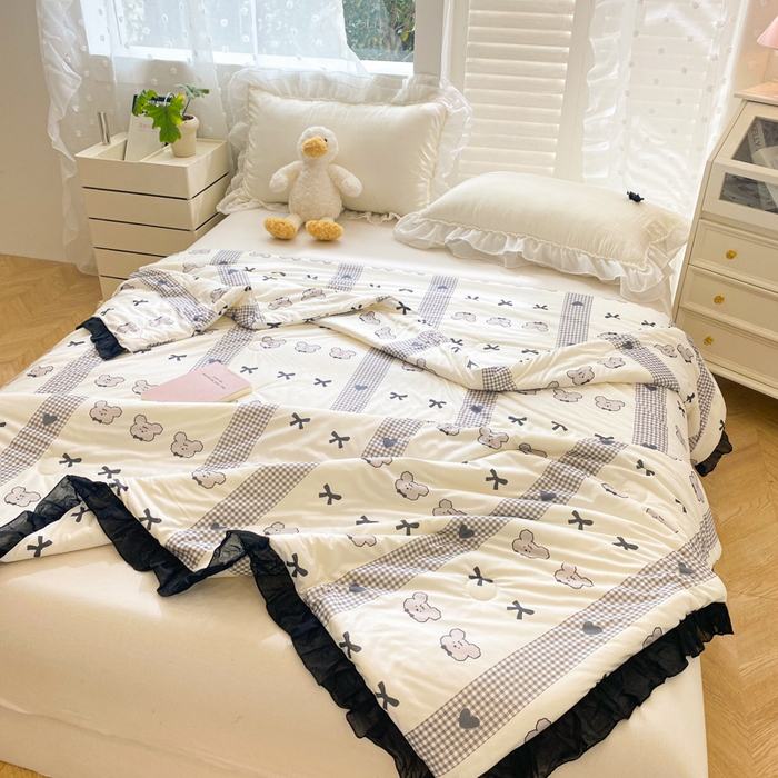 91家纺网 家纺一手货源 找家纺 千朵 2024新款针织棉夏被 洛克