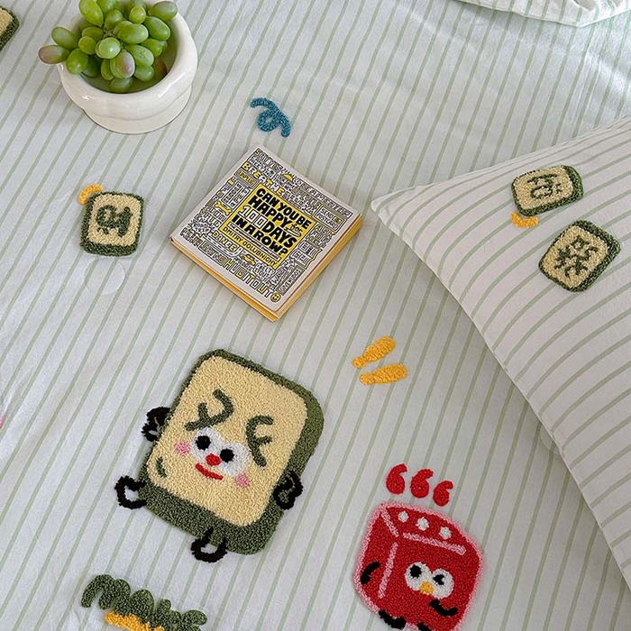 91家纺网 家纺一手货源 找家纺 柚子 2024新款全棉水洗新疆棉夏被四件套 碰发财