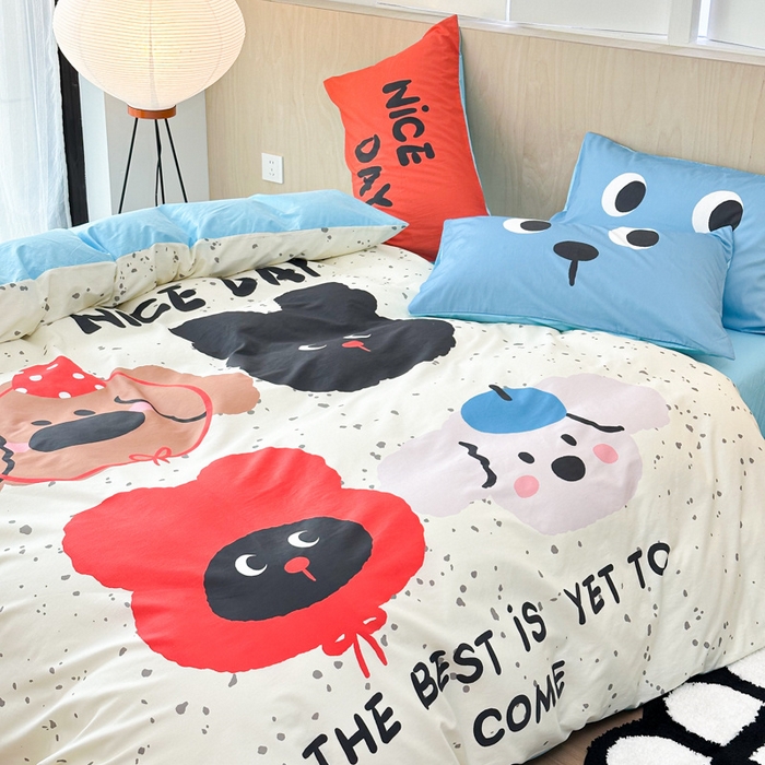 91家纺网 家纺一手货源 找家纺 千朵 2024新款13372全棉大版四件套 四小子