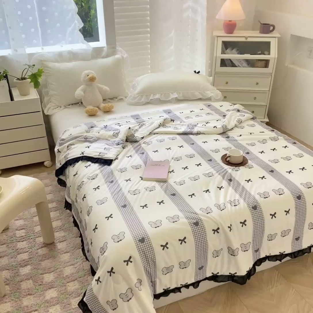 91家纺网 家纺一手货源 找家纺 千朵 2024新款针织棉夏被 洛克