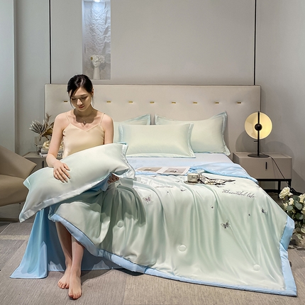 91家纺网 家纺一手货源 找家纺 澳梵 2024新款莫代尔夏被四件套 冰蝶