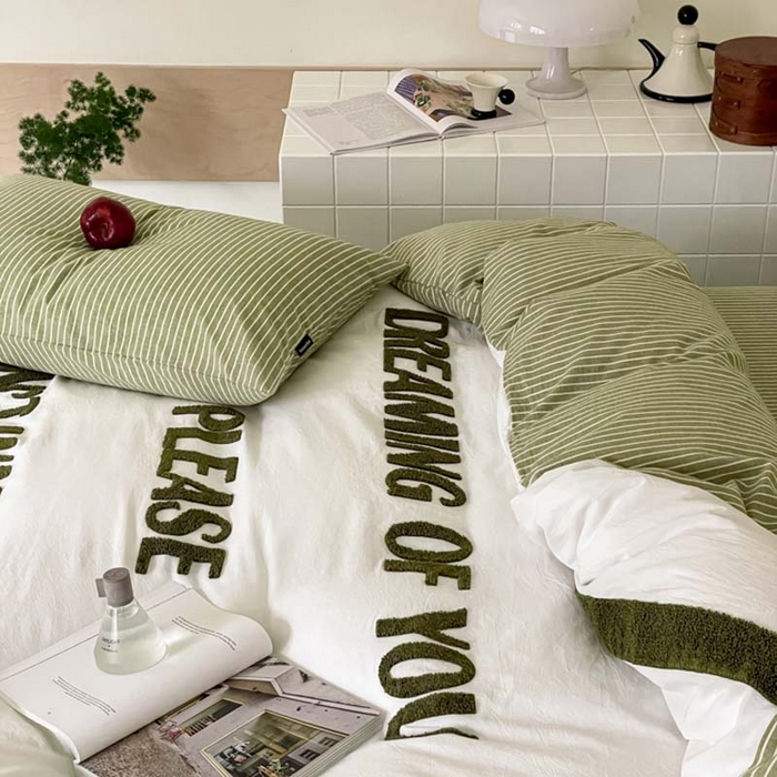 91家纺网 家纺一手货源 找家纺 （总）圆岛家纺 2024新款博主风全棉色织水洗棉拼接毛巾绣四件套