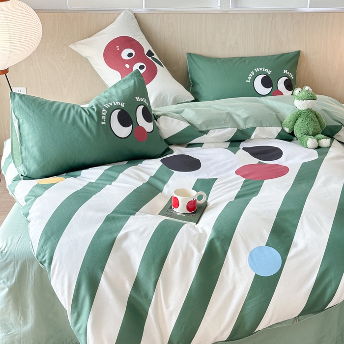 91家纺网 家纺一手货源 找家纺 千朵 2024新款13372全棉大版四件套 大眼睛