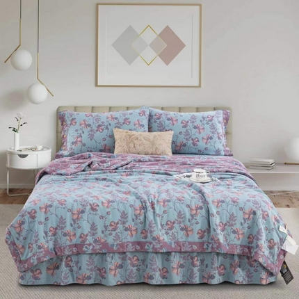 91家纺网 家纺一手货源 找家纺 （总）双层纱家居 2024新款新款夏被四件套