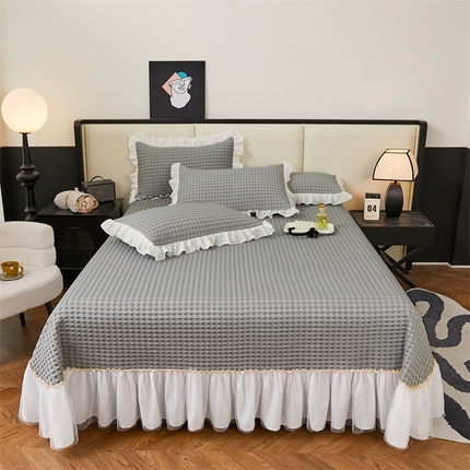 91家纺网 家纺一手货源 找家纺 （总）情恒家纺 2025新款凉感丝豆豆席床盖款三件套