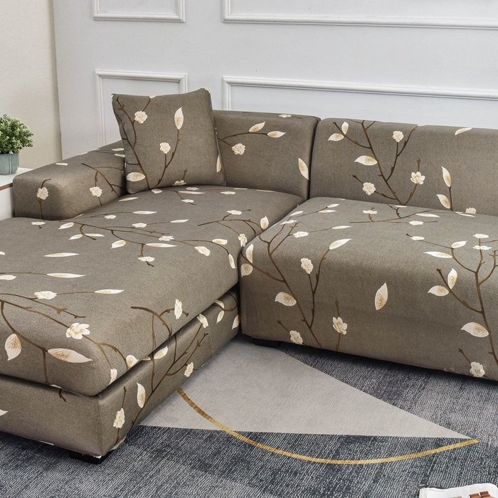 91家纺网 家纺一手货源 找家纺 兴妮雅家纺 2024新款雅芝华士贵妃沙发套 一支独秀(咖)