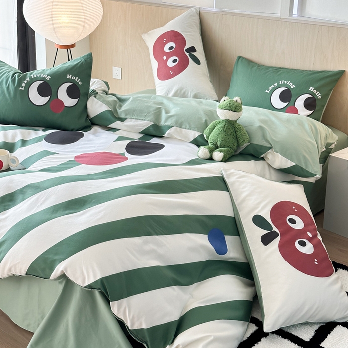 91家纺网 家纺一手货源 找家纺 千朵 2024新款13372全棉大版四件套 大眼睛