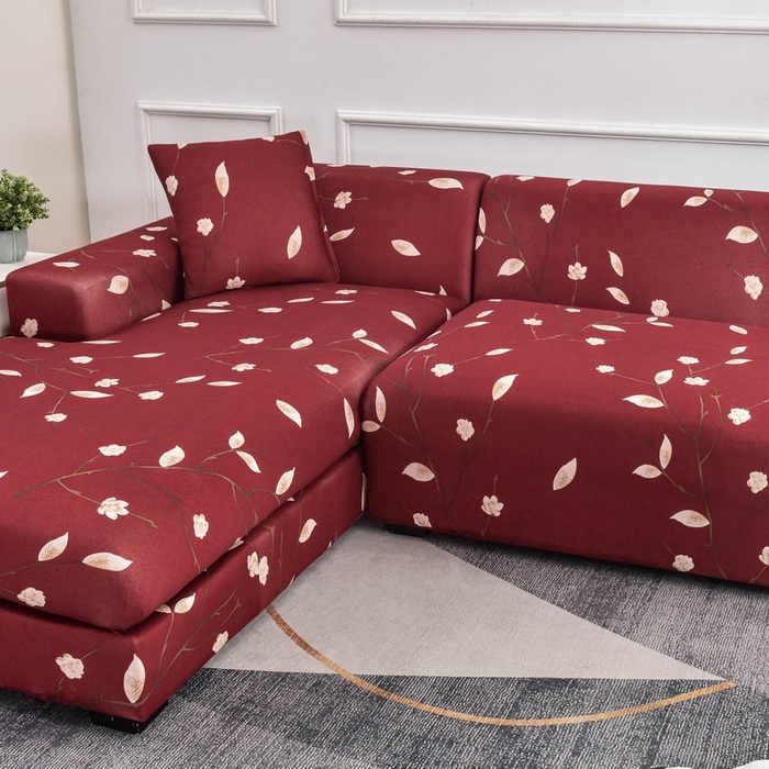 91家纺网 家纺一手货源 找家纺 兴妮雅家纺 2024新款雅芝华士贵妃沙发套 一支独秀(红)