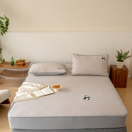 FORTWO家纺原创设计（FOR TWO家纺） 2024新款绣花凉席系列 熊猫-灰