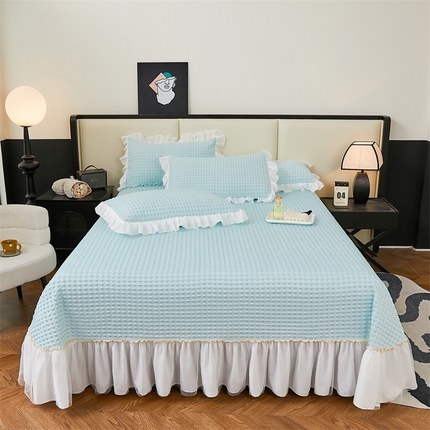 91家纺网 家纺一手货源 找家纺 （总）情恒家纺 2025新款凉感丝豆豆席床盖款三件套