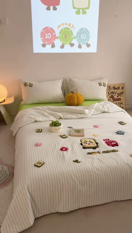 91家纺网 家纺一手货源 找家纺 柚子 2024新款全棉水洗新疆棉夏被四件套 碰发财