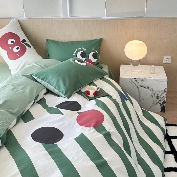 91家纺网 家纺一手货源 找家纺 千朵 2024新款13372全棉大版四件套 大眼睛