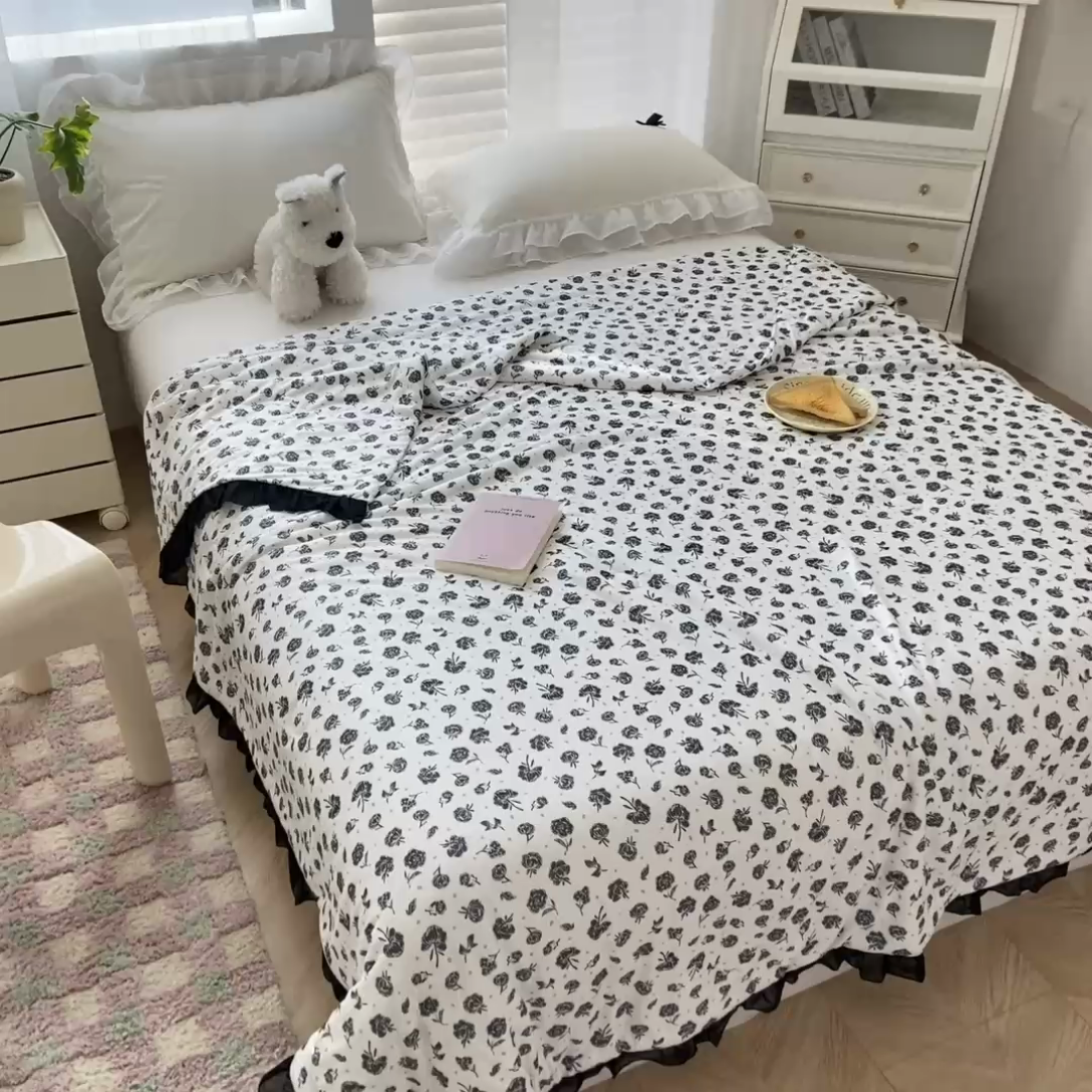 91家纺网 家纺一手货源 找家纺 千朵 2024新款针织棉夏被 沐颜